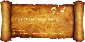 Trosztler Adalbert névjegykártya
